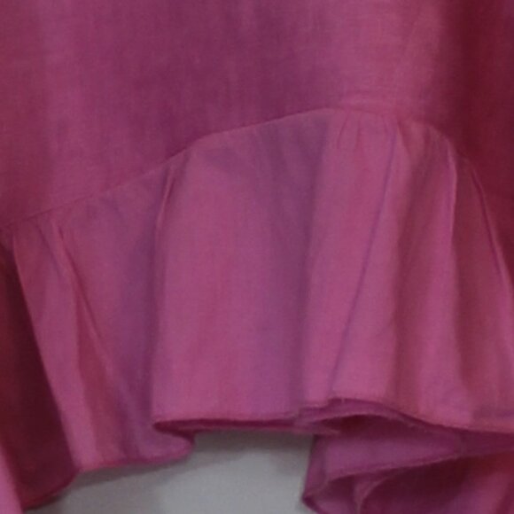 Vivian Shyu Linen oversized pink top tunic ruffle sleeve button Italy sz m/L /XL - Picture 7 of 7